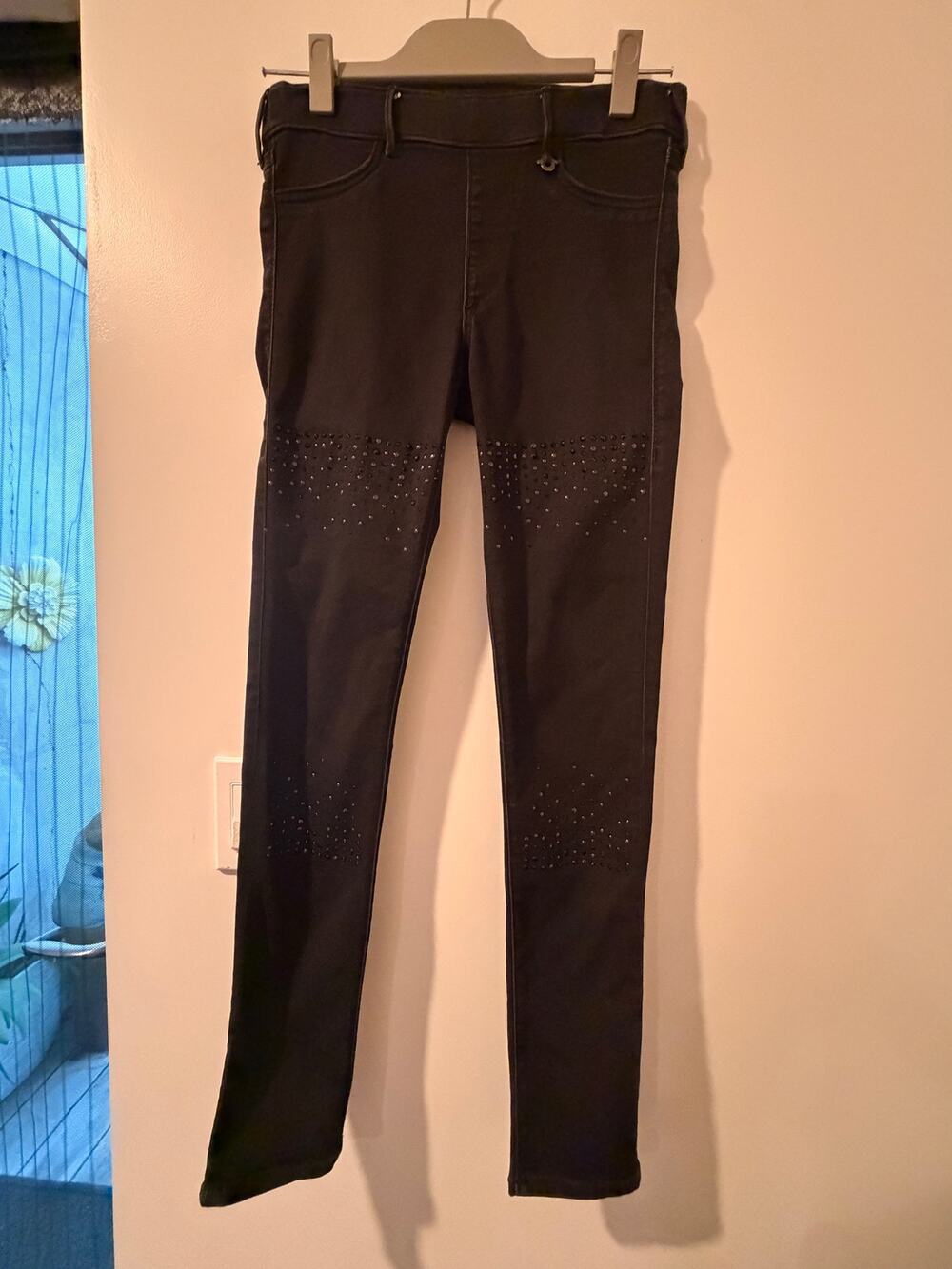True Religion Black Runway Legging Jeans with Swarovski Crystals Sz. S *EUC*